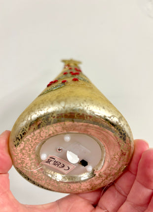 Light up glass tree in gold