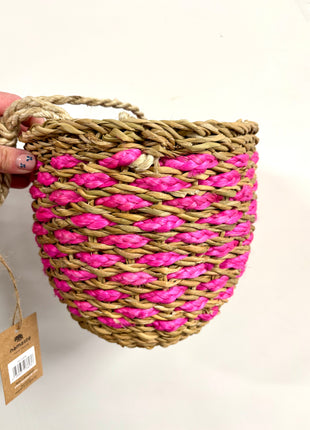 Pink hanging basket