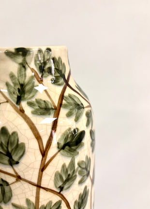 Green foliage vase
