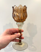Tulip glass candle holder