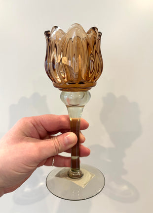 Tulip glass candle holder