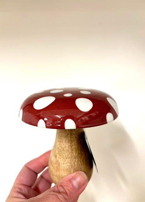 Red wooden mushroom