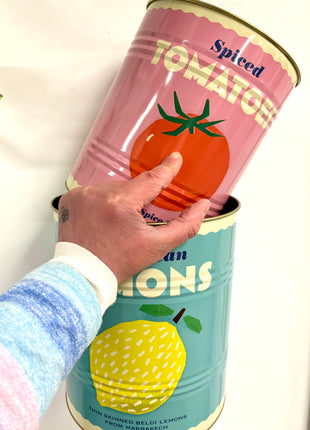 LARGE Lemon/tomato tins