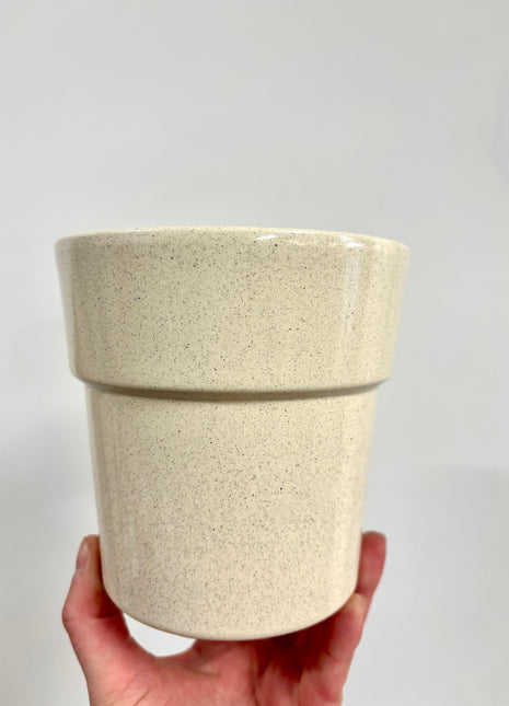 Speckled ceramic stone pot
