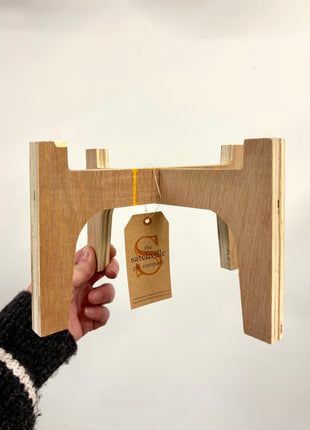 Wood slot-together stand medium