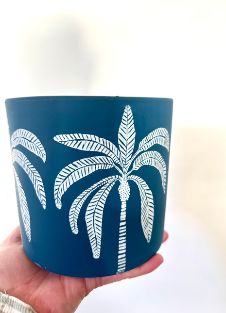 Palm tree plant pot