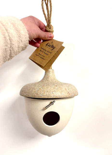 Earthy acorn bird house