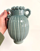 Blue glazed vase
