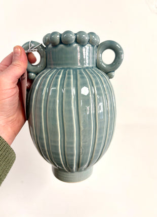 Blue glazed vase