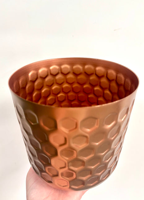 Honeycomb metal plant pot