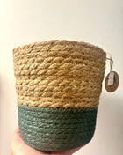 Basket/pot natural green 17cm