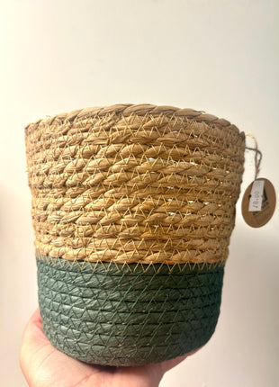 Basket/pot natural green 17cm