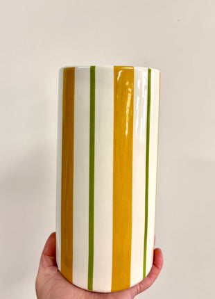 Stripe mustard vase