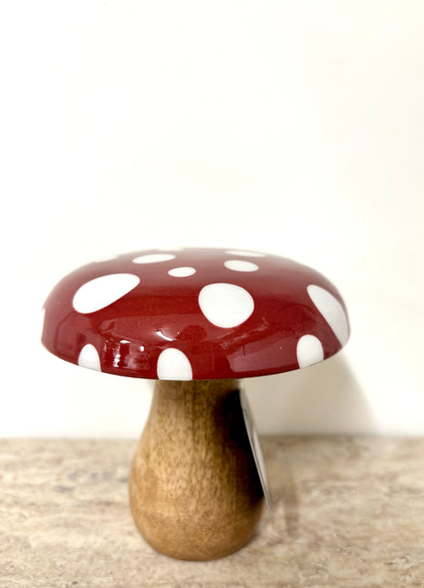 Red wooden mushroom