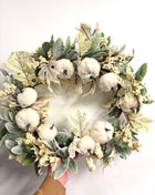 White pumpkin wreath