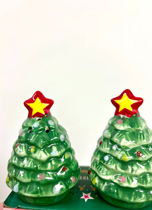 Christmas tree salt & pepper pots