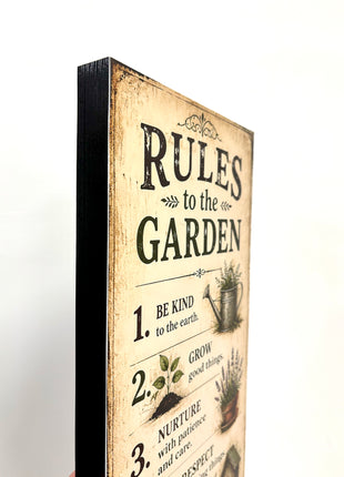 Rules to the garden plaque
