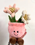 Flowerpot doorstop pink