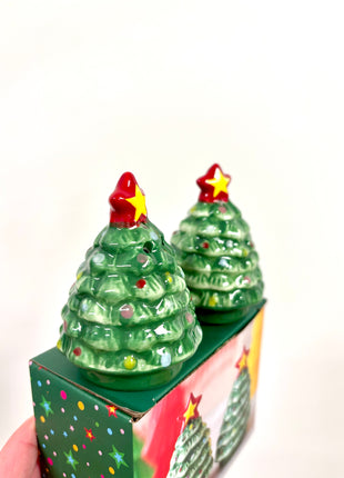 Christmas tree salt & pepper pots