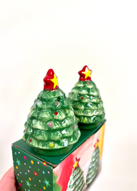 Christmas tree salt & pepper pots