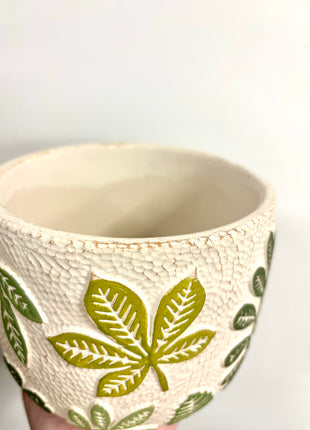 3D leaf plant pot medium