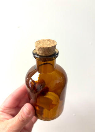 Brown round bottle