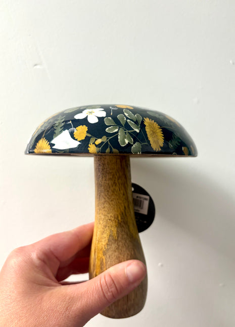 Dark spring wooden mushroom