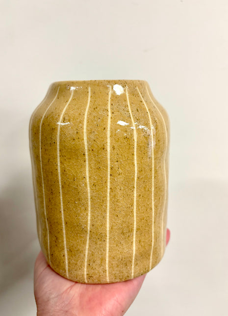Glazed lined vase