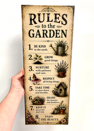 Rules to the garden plaque