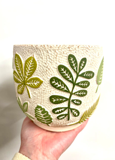 3D leaf plant pot medium