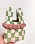 Handbag vase - green