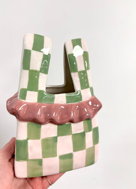 Handbag vase - green