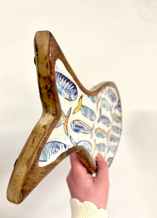 Tray with Sardine design wooden