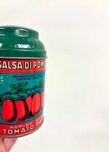 Tomato tin green lid