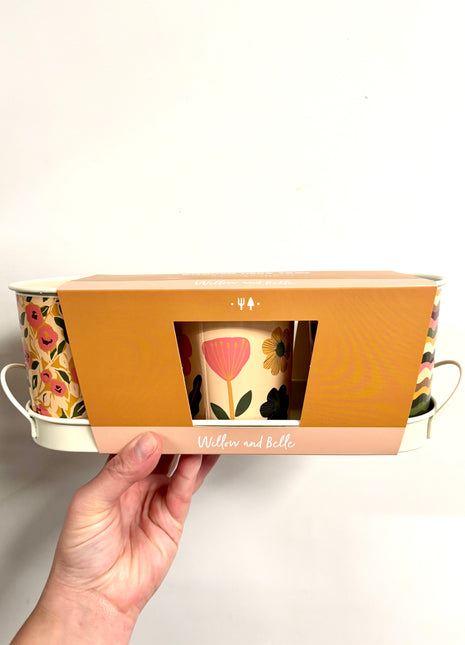 Willow & Belle herb tray 3 pots set