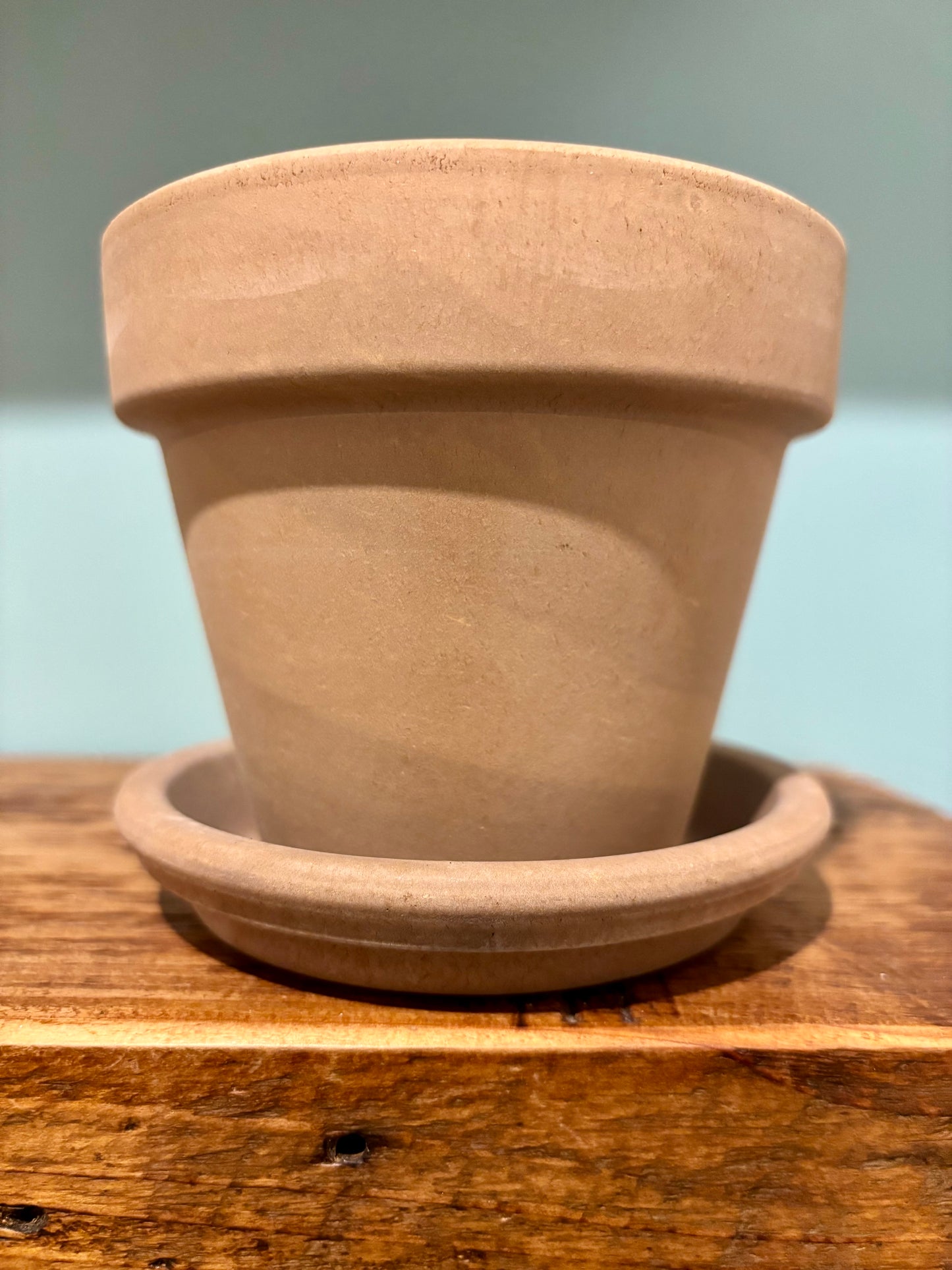 Terracotta Choco Grey Pot and Tray