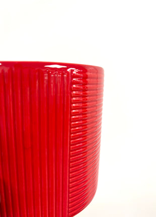 Red groove pot