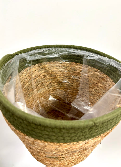 Green wicker basket