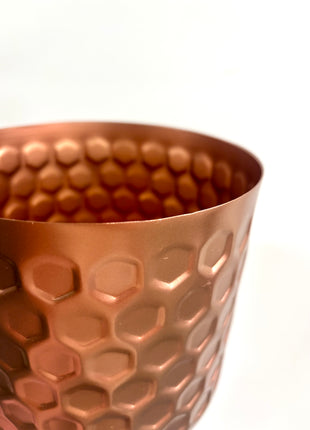 Honeycomb metal plant pot