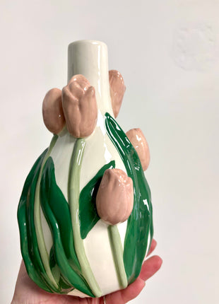 Tulip dusky pink vase