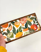 Citrus enamelled tray white