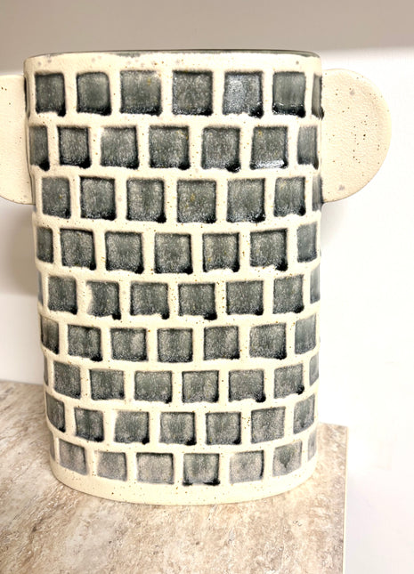Grey pattern vase