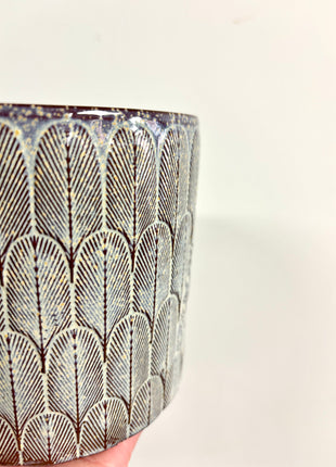 Blue patterned pots