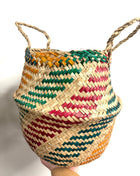 Rainbow stripe Seagrass basket
