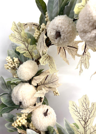 White pumpkin wreath