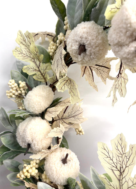 White pumpkin wreath