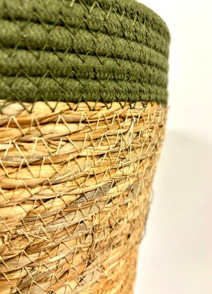 Green wicker basket